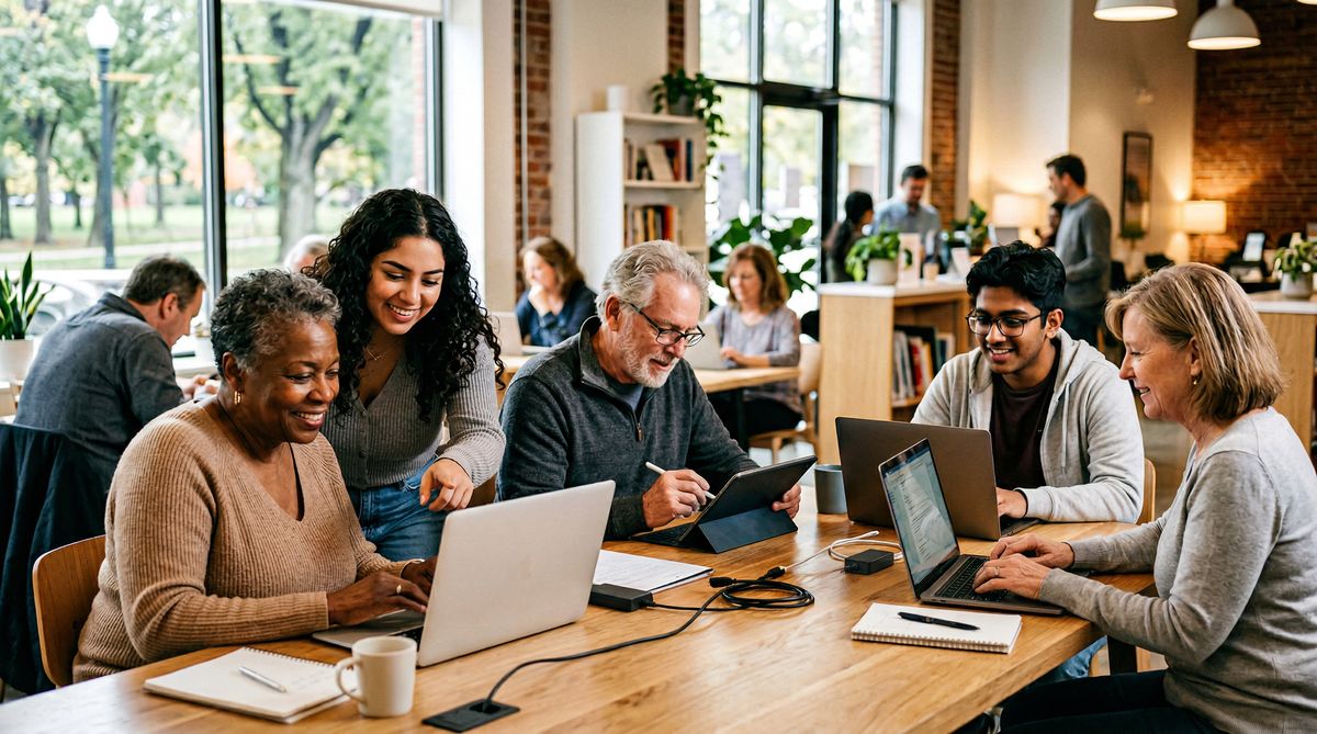 Community members accessing digital resources through H3LPRS programs in Mississippi